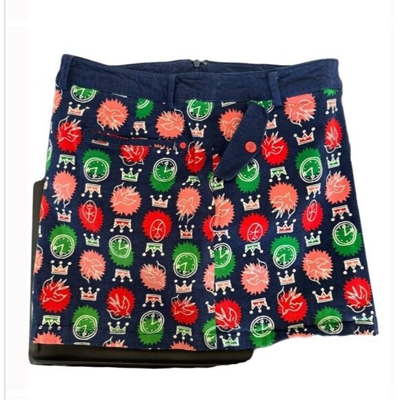 JC de Castelbajac Athletic Skort Colorful Soft Stretchy Loud Artsy Avant Garde S - Picture 3 of 15